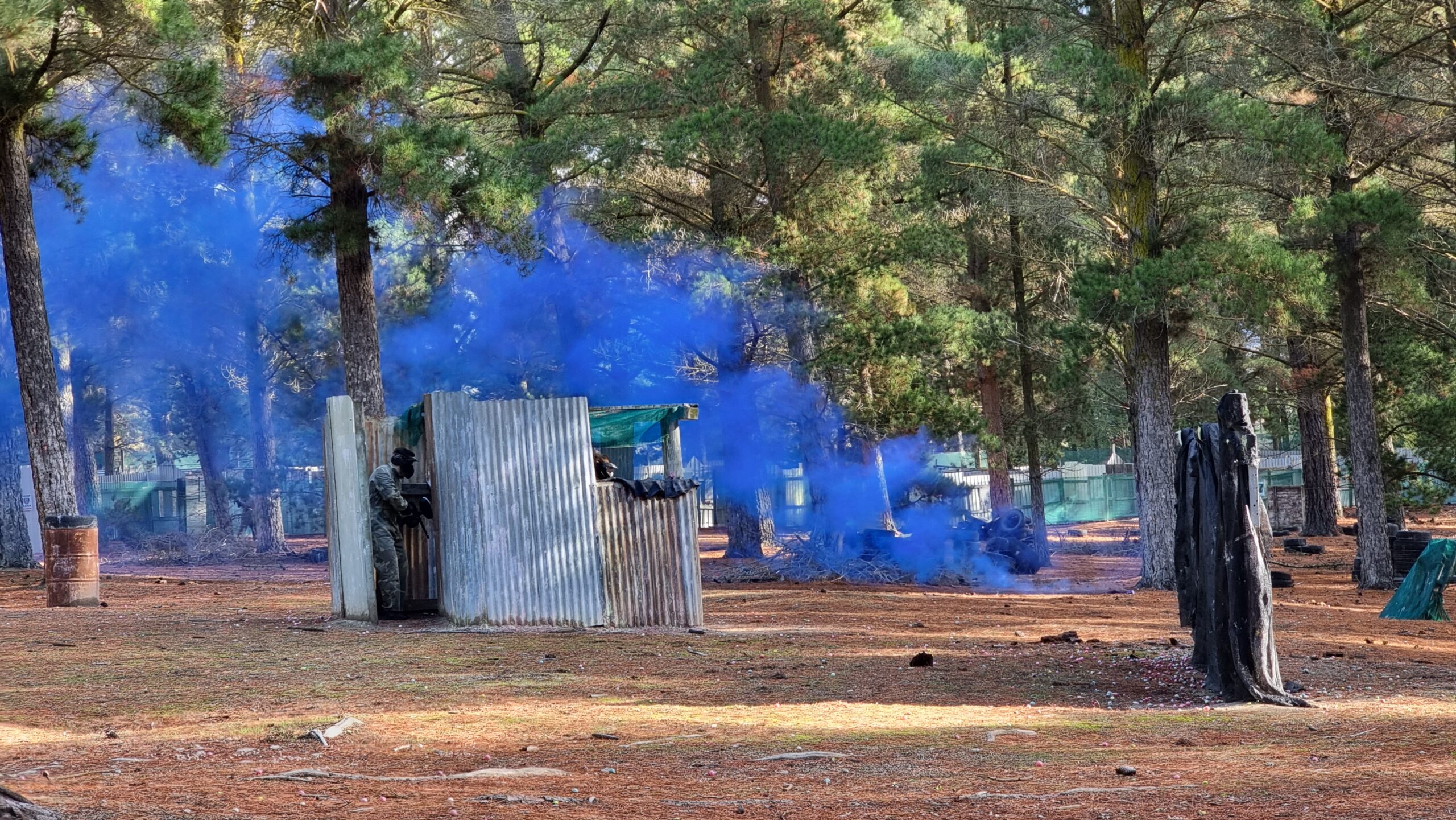 smoke grenade on paintball and airsoft field